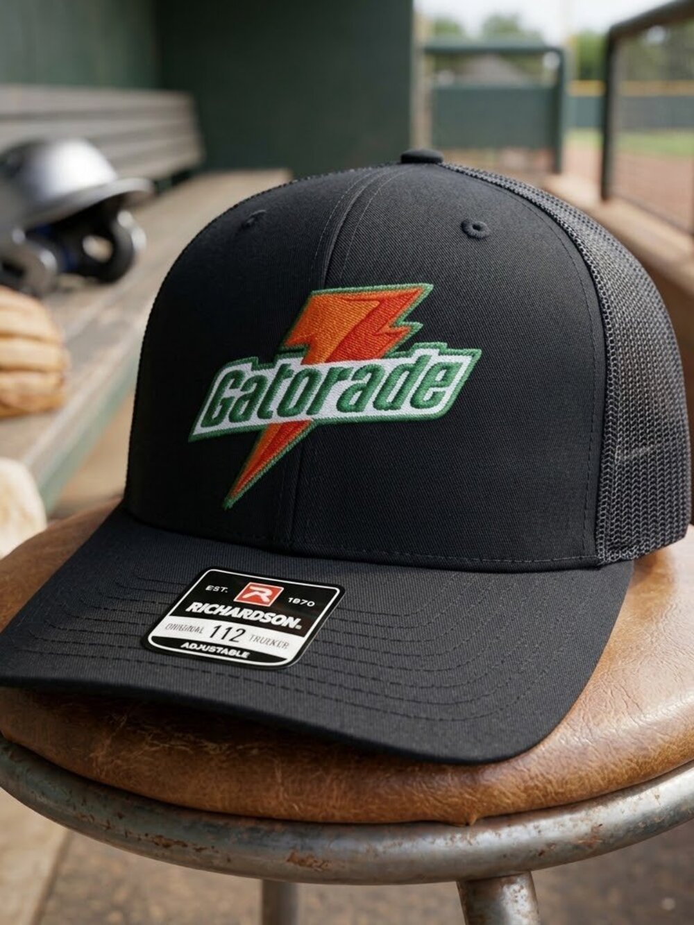 Retro Gatorade Hat 90s Sports Drink Lightning Black Richardson 112 Snapback USA